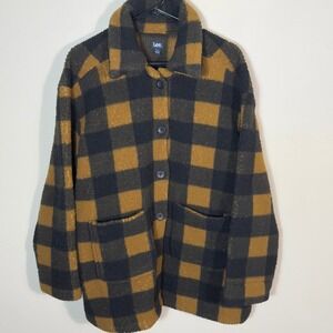 Lee Women's‎ Large Buffalo Plaid Sherpa Fleece Shirt Jacket Coat